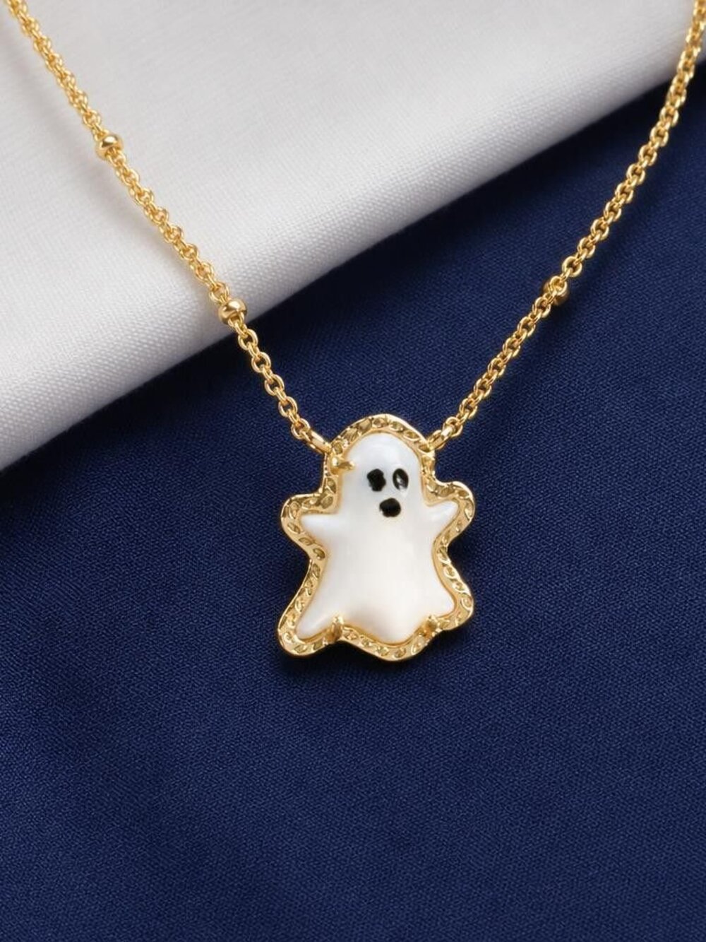 Kendra Scott Ghost Necklace - Gold White Mother-of-Pearl - Picture 2 of 2